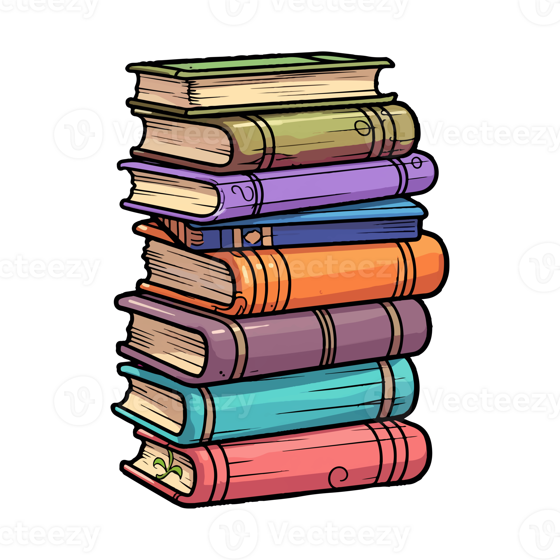 Picture of a floating pile of books